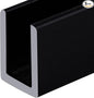 Brixwell SDCD38BL-CCP18-XCP5 Black 3/8" Fixed Panel Shower Door Deep U-Channel by Brixwell