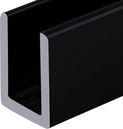 Brixwell SDCD38BL-CCP48 Black 3/8" Fixed Panel Shower Door Deep U-Channel by Brixwell