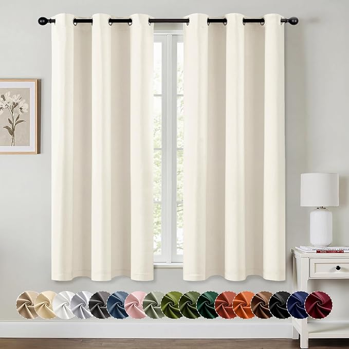 MIULEE Birch Blackout Curtains for Bedroom Living Room 63 Inches Long 2 Panels by MIULEE