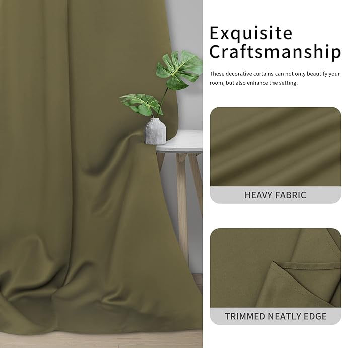Easy-Going Blackout Curtains for Bedroom, Solid Thermal Insulated Grommet and - Image 5