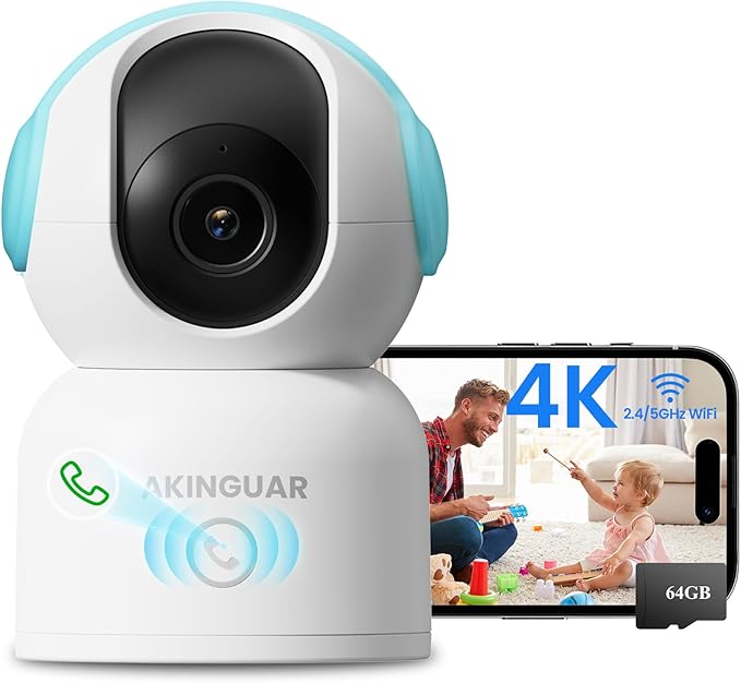 4K 8MP Indoor Security Camera, WiFi Camera by AKINGUARDirect