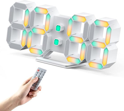 EDUP HOME 3D LED Neon Digital Desk Wall Alarm Clock RGB Night Light 7 Colors - Image 4