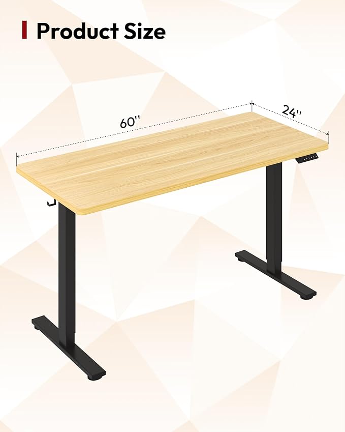SANODESK Electric Standing Desk 60 x 24 Inches Whole-Piece Desktop Height - Image 2