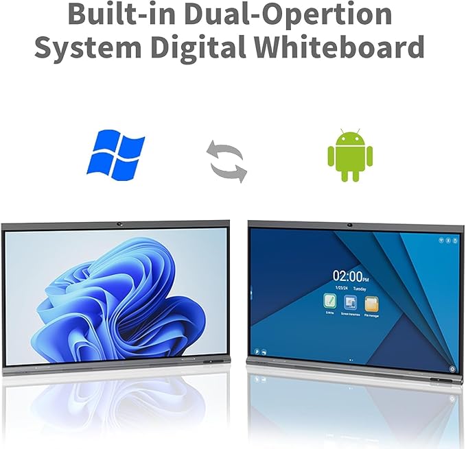 Tiburn INSPUR 65" Ultra 4K UHD Smart Board | Android 13 & Windows 11 Pro Dual OS - Image 2