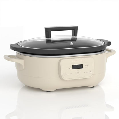 MAGNIFIQUE 6 Quart Programmable Slow Cooker Removable Healthy Nonstick Pot by INDY+VAC