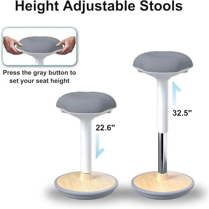 Wobble Stool - Adjustable Height Standing Desk Chair | Sit Stand Stool - Image 2