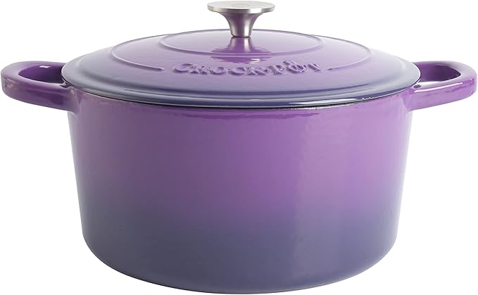 Crock-Pot Artisan 7-Quart Round Enameled Cast Iron Dutch Oven – Lavender Purple by Crock-PotBrand