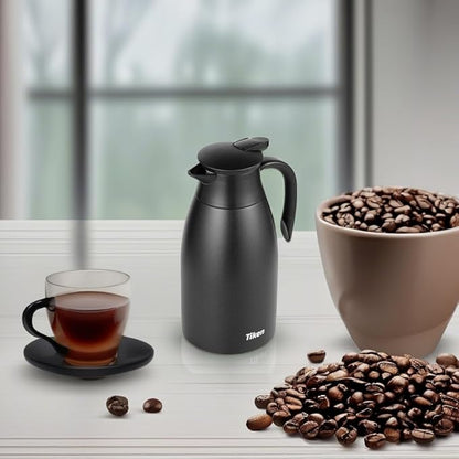 Tiken 68 Oz Thermal Coffee Carafe, Stainless Steel Insulated Vacuum Coffee - Image 5
