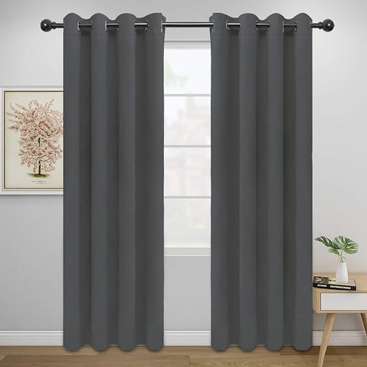 Easy-Going Blackout Curtains for Bedroom, Solid Thermal Insulated Grommet and by Easy-Going