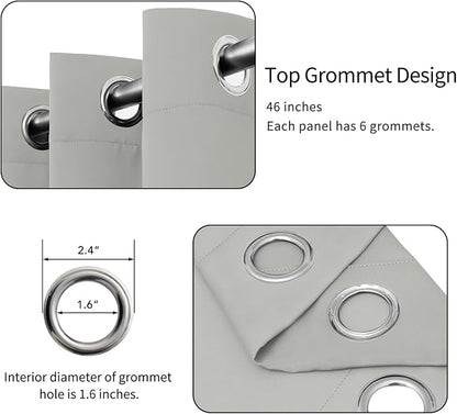 Easy-Going Blackout Curtains for Bedroom, Solid Thermal Insulated Grommet and - Image 4