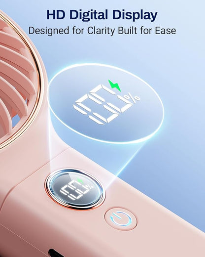SWEETFULL Handheld Portable Fan, 5000mAh Rechargeable Battery, 6 Speed Wind - Image 4