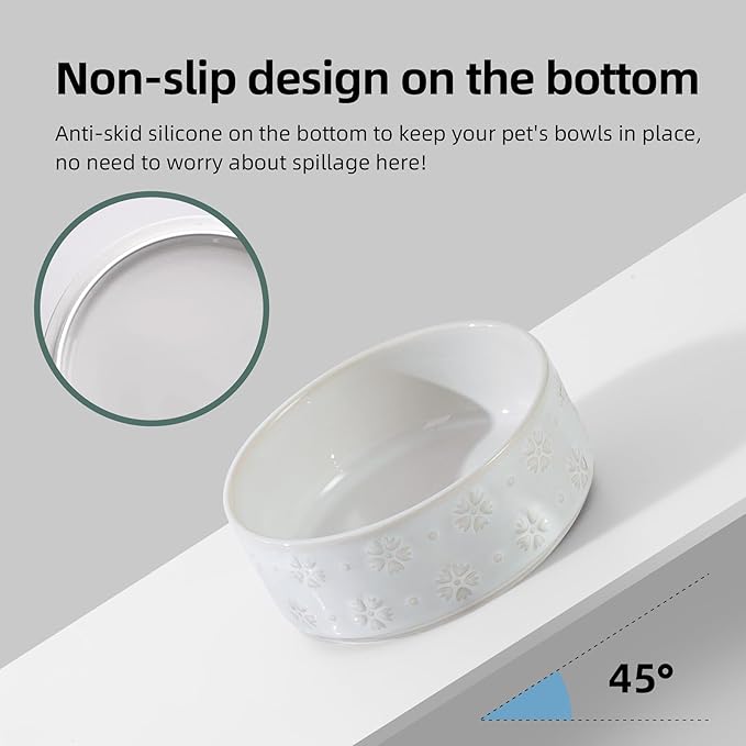 Ceramic 5.1inch Raised Double Bowls Set - Image 3