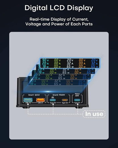 ASOMETECH Charging Station, 160W 5-Port USB C - Image 4