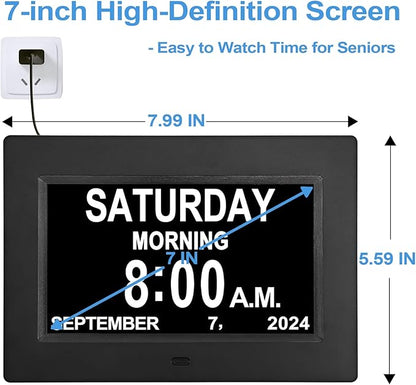 JALL 【2024 New】 Digital Calendar Dementia Day Clock, 7 Inch Large Screen Display - Image 2