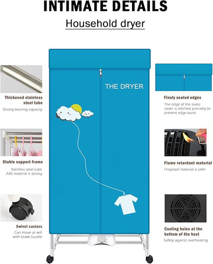 Portable Dryer, 110V 1000W Electric Clothes Dryer Machine, Double Layer - Image 6