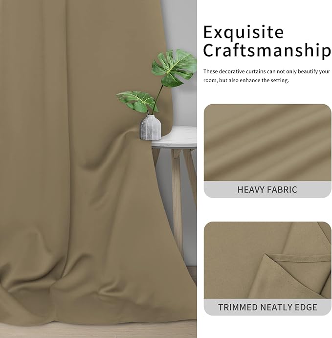 Easy-Going Blackout Curtains for Bedroom, Solid Thermal Insulated Grommet and - Image 5