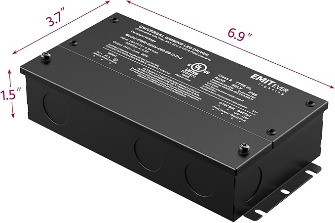 EMITEVER Dimmable Led Driver, 2 Packs 60W AC 110V-277V to DC 24V Transformer - Image 3