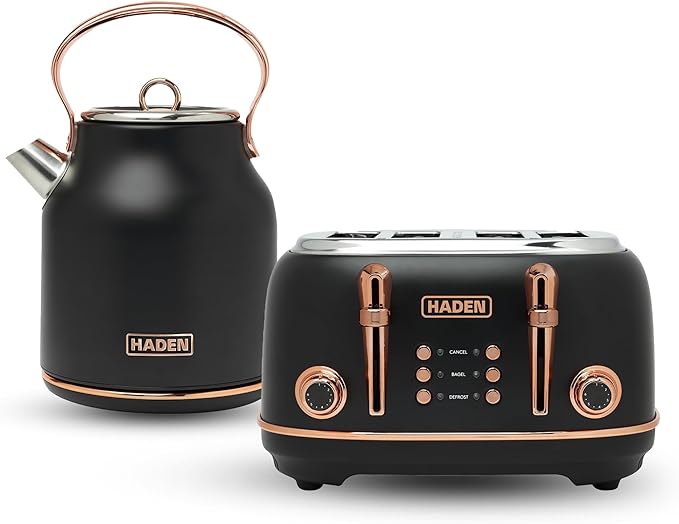 Haden Heritage 4 Slice Wide Slot Stainless Steel Toaster Bundled by HADEN