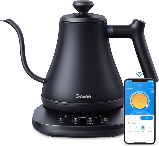 Govee Smart Electric Kettle, WiFi Variable Temperature Gooseneck Pour Over by Govee