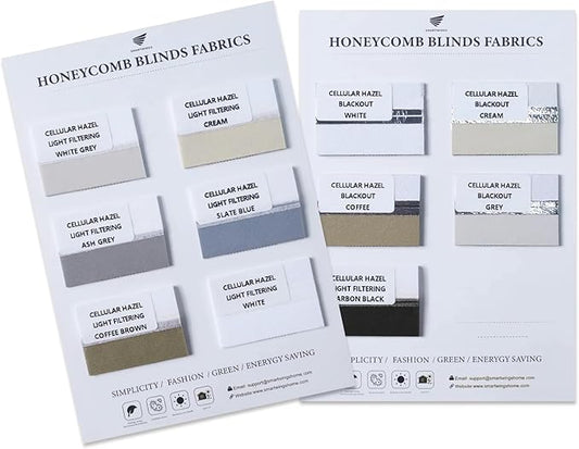 SmartWings Cellular Fabric Samples, 100% Blackout & Light Filtering Fabric by SmartWings