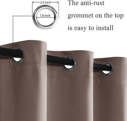 JIUZHEN Tan Blackout Curtains - Image 2