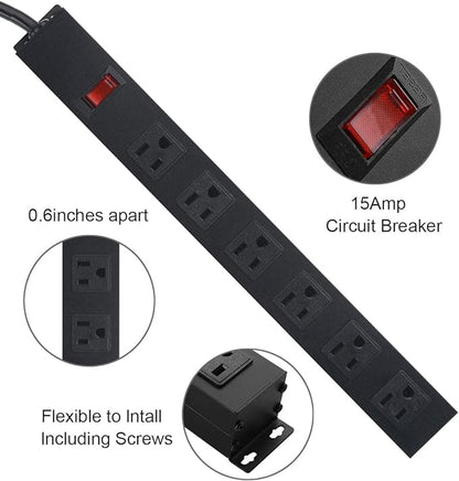 Metal Wall Mount Power Strip, Mountable Power Outlet - Image 3