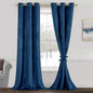 JIUZHEN Navy Velvet Curtains 108 inches Blackout Curtains by JIUZHEN