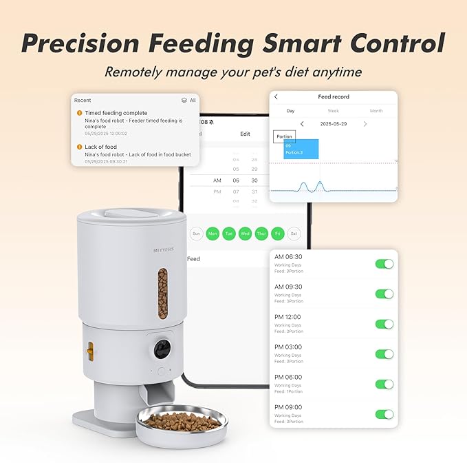 Automatic Cat Feeder with Camera - 5G WiFi Timed Cat Food Dispenser - Image 9
