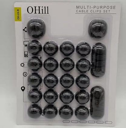 OHill Desk Cable Management Cord Organizer, 24 Pack Black Self Adhesive Cord - Image 7
