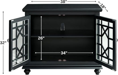 Martin Svensson Home Small Spaces TV Stand 2-Door Accent Cabinet, Antique Black - Image 3
