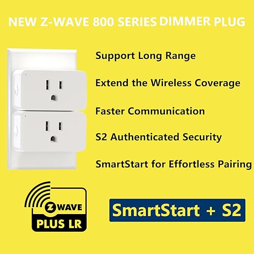 Minoston 800 Series Z-Wave Plug Dimmer Smart Plug-in Outlet, Built-in Repeater - Image 2