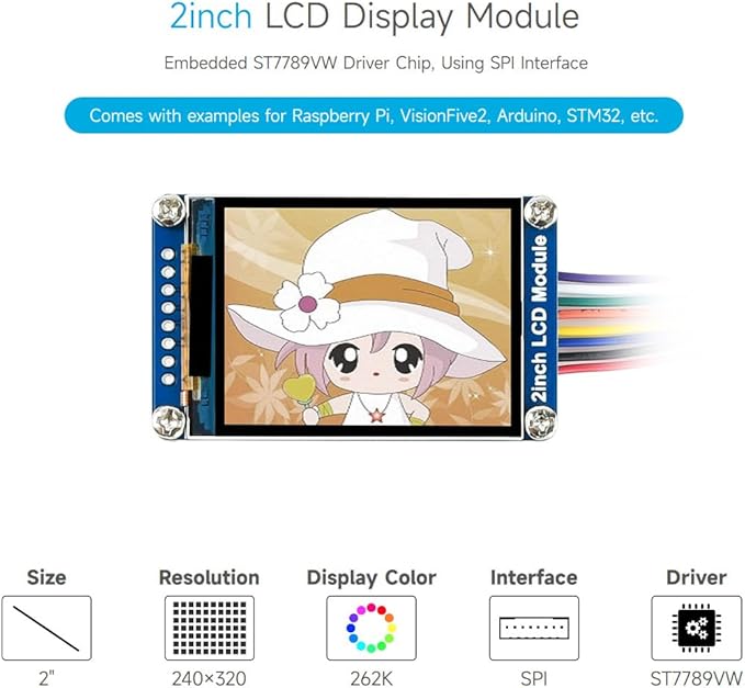 Waveshare 2inch LCD Display Module, Compatible - Image 3