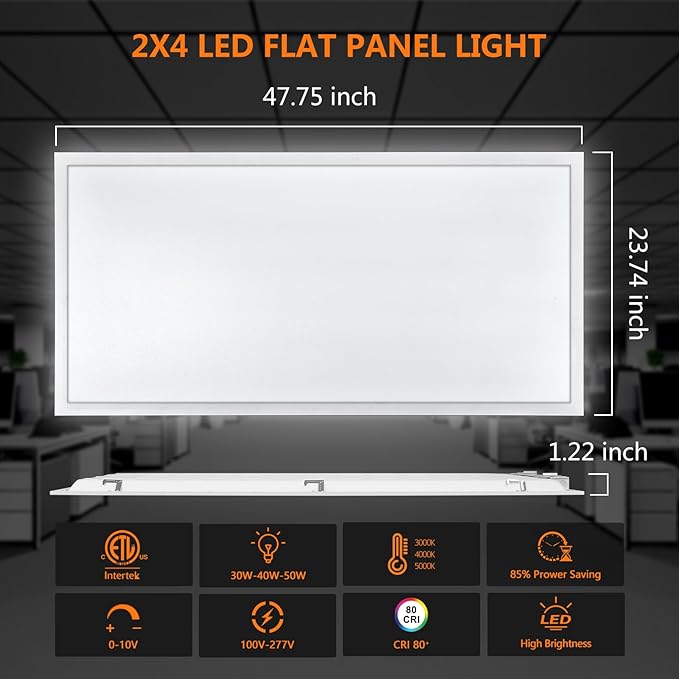 Mcacggo 30 Pack 2x4 LED Flat Panel Light 5000K-4000K-3000K & 0-10V Dimmable - Image 9
