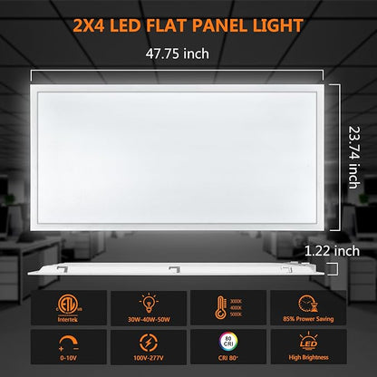 Mcacggo 30 Pack 2x4 LED Flat Panel Light 5000K-4000K-3000K & 0-10V Dimmable - Image 9