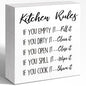 Kitchen Rules Positive Wooden Box Sign Home Family Command Center Desk Vintage by Unknown