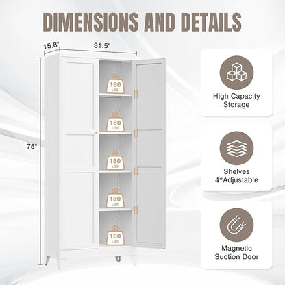 Yizosh Metal Pantry Cabinet, Cupboard - Image 2