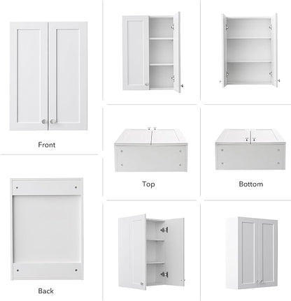 White Wall Mount Cabinet, MDF Over The Toilet Storage Cabinet - Image 5