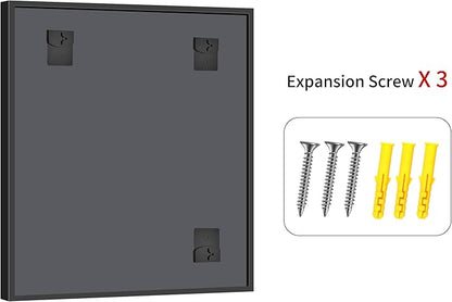 Bathroom Mirror, 42 x 36 Inch Brushed Black Rectangle Mirror, 0.6" Thickened - Image 9