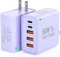 2Pack USB C Fast Charger Block, Total 60W 5-Port USB C Wall Charger 30W Type C by Unknown