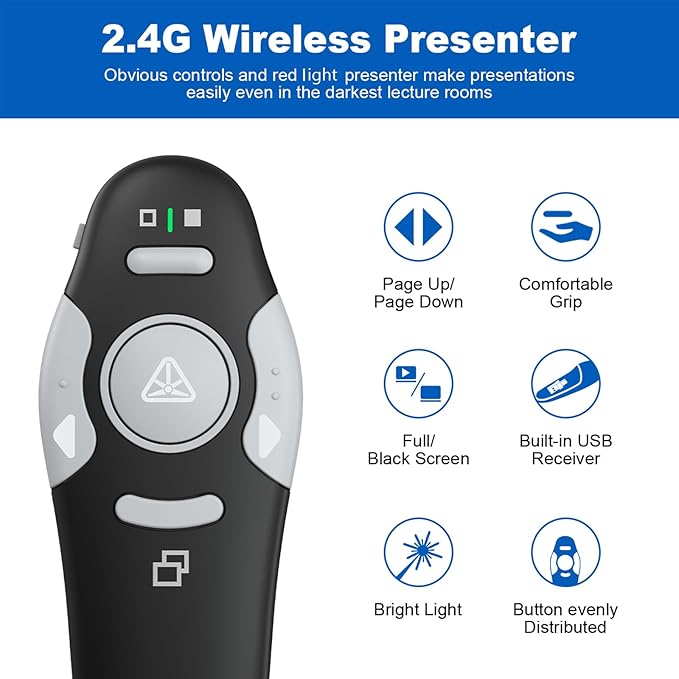 QUI Presentation Clicker Wireless Presenter Remote Clicker - Image 2