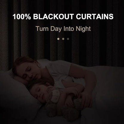 100% Blackout Shield Linen Blackout Curtains - Image 2