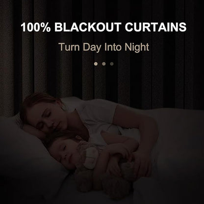 100% Blackout Shield Linen Blackout Curtains - Image 2