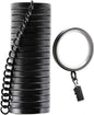 18 Pack Curtain Rings with Clips,1-5/8 Inch Black Curtain Rings | Quiet Nylon Inserts,Glide Smoothly,Fits 1" to 1-4" Curtain Rods,Curtain Clips for Bedroom