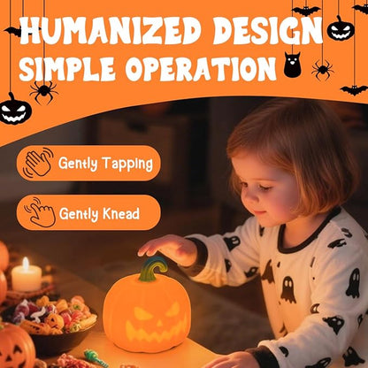 LEDHOLYT Night Light for Kids, Cute Silicone Nursery Pumpkin Lamp for Baby and - Image 6