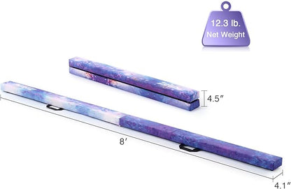 ZELUS 8' Folding Gymnastics Balance Beam, Floor Balance Beam w/Carry Handles - Image 6