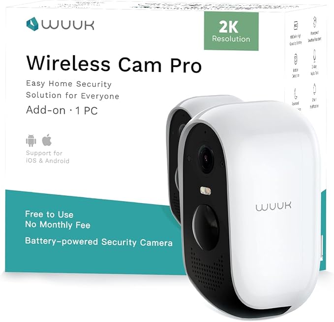 WUUK Add-on Outdoor Camera, Requires Base Station, Home Security Cameras by WUUK
