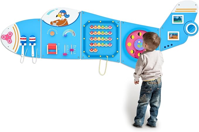 Monläurd® Wooden Airplane Activity Wall Panel by Monl%C3%A4urd