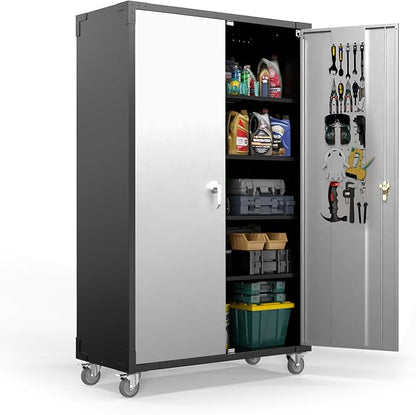 VINGLI Upgraded Wide & Deep Garage Storage Cabinet, Metal Storage Cabinet by VINGLI