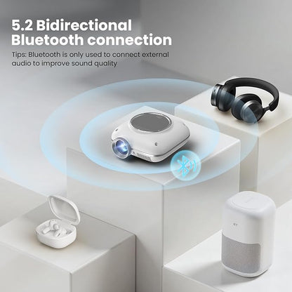 HOMPOW Mini Projector with Two -Way Bluetooth, Portable Projector - Image 4