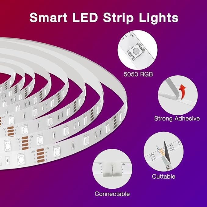 DAYBETTER Smart WiFi Led Lights 200 ft, Led Strip Lights Work - Image 5